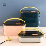 Lunch Box Inox design blanc avec compartiments