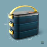 Lunch box inox bleue pour repas équilibrés