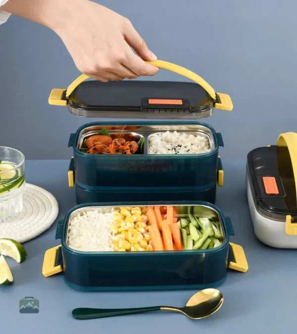 Contenants alimentaires inox, couleur bleue