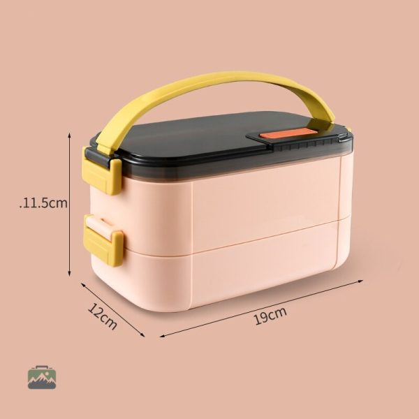 Boîte de repas inox rose, idéale pour le déjeuner