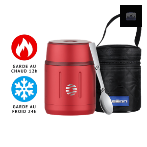 Boîte à lunch rouge avec isolation thermique efficace