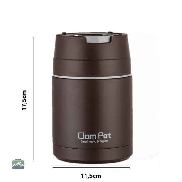Lunch box inox 750 ml couleur marron