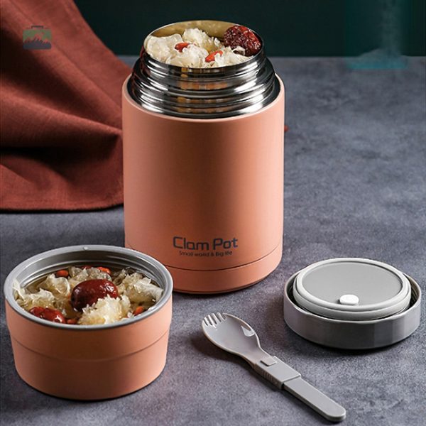 Boîte repas isotherme rose avec couvercle