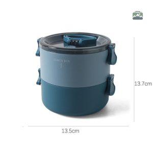Lunch box bleue avec deux compartiments pratiques