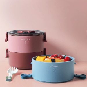 Récipient alimentaire empilable pour repas équilibrés
