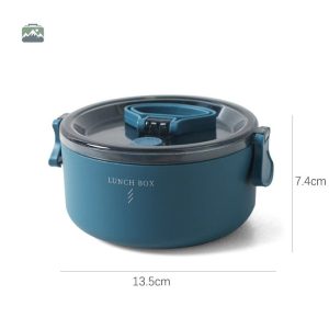 Lunch Box Ronde en bleu, design pratique et élégant
