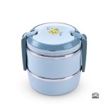 Lunch box ronde bleue 3 étages
