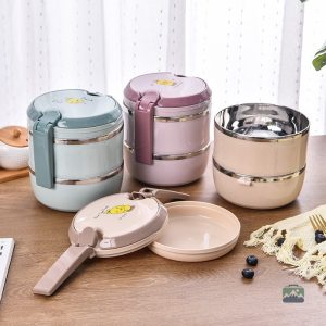 Lunch box pratique en kaki pour le repas au bureau