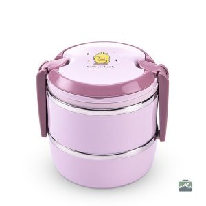 Lunch Box Ronde Rose 3 étages