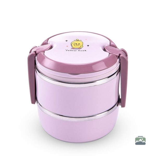Lunch Box Ronde Rose 3 étages