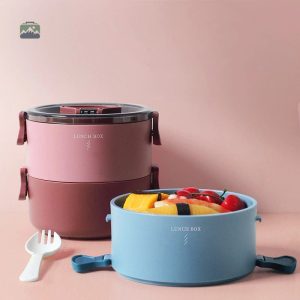 Conteneur alimentaire rond rouge à emporter