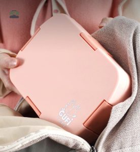 Élégante lunch box rose à thème lapin pour repas
