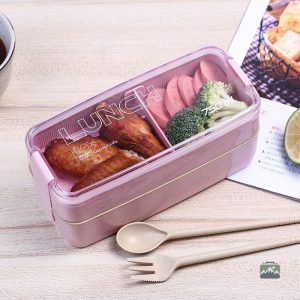 Lunch Box rose à deux niveaux pour un rangement optimal des aliments