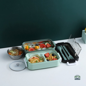 Lunch Box Verte avec plusieurs compartiments