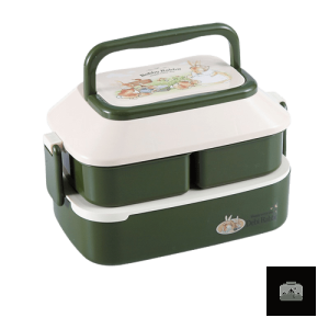 Lunch box verte enfants motif lapin
