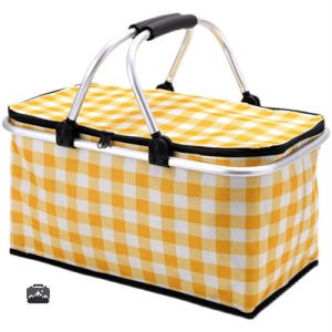Panier Pique-Nique Jaune à Carreaux