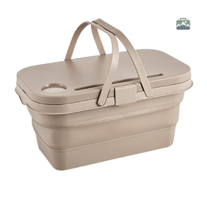 Panier pique-nique beige en osier