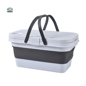 Panier pique-nique gris élégant et pratique pour vos sorties