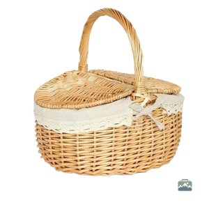 Panier Pique-Nique Rond en Osier