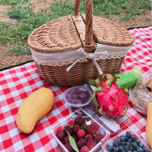 Panier de pique-nique, style traditionnel en osier
