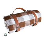 Plaid pique-nique carreaux marrons et blancs
