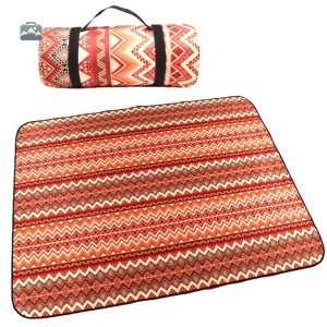 Plaid Mosaïque Rouge pour pique-nique en extérieur