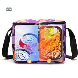 Sac à déjeuner avec bandoulière, design élégant gris