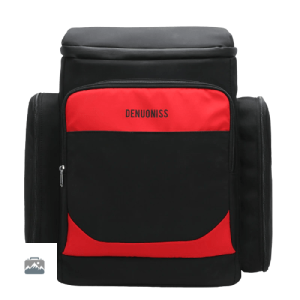 Sac à dos isotherme noir et rouge, idéal pour conserver vos aliments