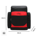 Sac à dos glacière pratique avec un design élégant en noir et rouge