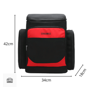 Sac à dos glacière pratique avec un design élégant en noir et rouge