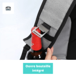 Sac à dos isotherme gris, idéal pour les pique-niques et les sorties en extérieur