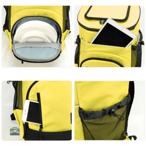 Sac à dos isotherme pratique, design jaune, capacité 33L