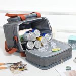 Sac glacière compact gris pour déjeuner en extérieur