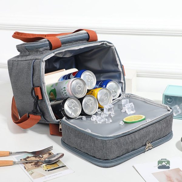 Sac glacière compact gris pour déjeuner en extérieur