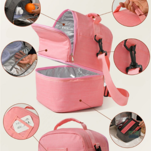 Sac Isotherme Rose avec compartiments pratiques