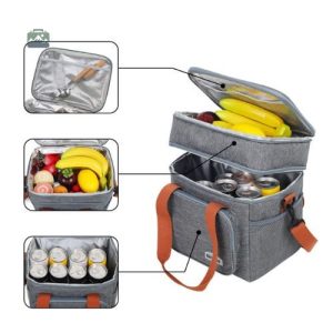 Glacière noire compacte pour transport de repas