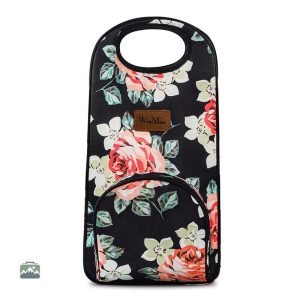 Sac isotherme fleuri pour bouteille, design élégant