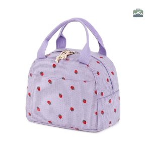 Sac isotherme déjeuner en velours côtelé