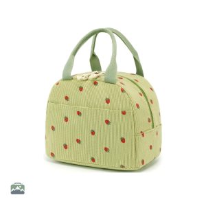Sac isotherme design en velours côtelé pour repas