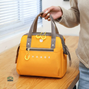 Sac isotherme femme, couleur jaune, idéal pour les pique-niques