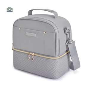 Sac isotherme gris double compartiment
