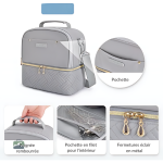 Sac isotherme gris pratique pour le transport de nourriture