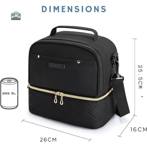 Sac isotherme noir pour repas en déplacement
