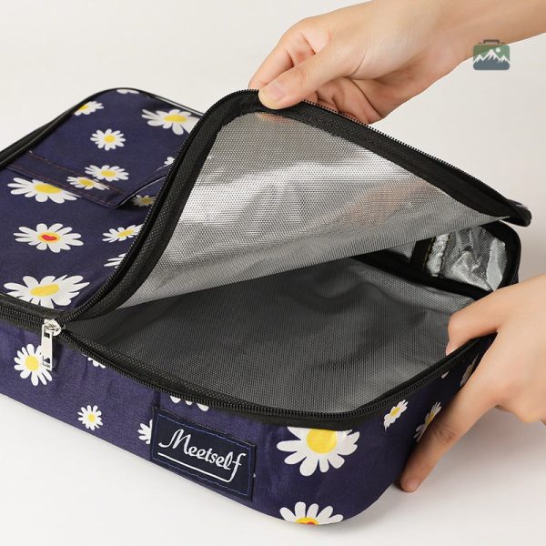 Sac isotherme en tissu lapins, parfait pour les déjeuners en extérieur