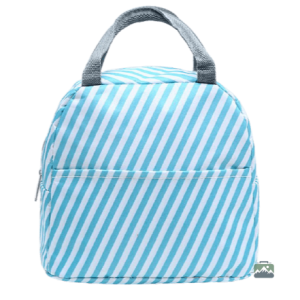 Sac isotherme repas blanc et bleu pour le transport des aliments