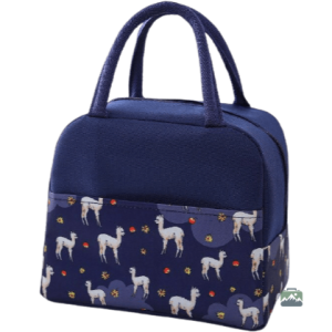 Sac isotherme repas bleu avec motif alpagas