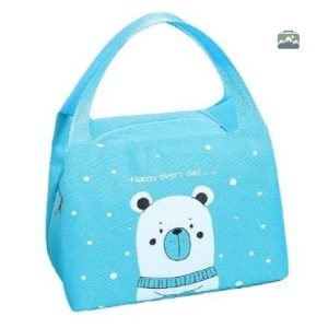 Sac isotherme repas bleu avec ours blanc pour le transport des repas