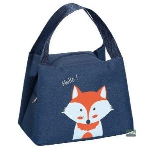 Sac isotherme repas bleu avec motif renard