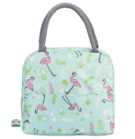 Sac isotherme repas bleu avec flamants roses