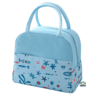 Sac isotherme repas bleu avec motif poissons